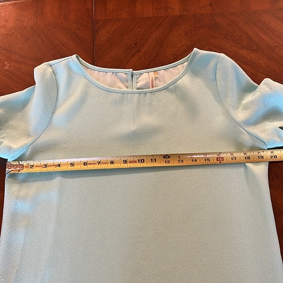 Seafoam Green Mittoshop Mod Dress with Scalloped Trim on Sleeves and Hem Sz L - Picture 8 of 10